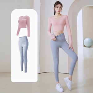 Tong joes thể thao của phụ nữ tám mảnh đào tạo Yoga phù hợp với hai mặt chải chặt chẽ thể thao thoáng khí chạy cộng với kích thước rắn - Product Image 1