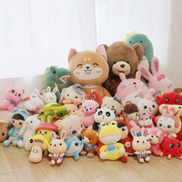 Jouets en peluche personnalisés en forme de singe, dinosaure, chien, en coton PP doux, mignons, pour enfants, en vrac, mini figurines d'animaux en peluche pour bébés