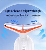 Appareil de massage pour le visage et le cou, machine de raffermissement de la peau, masseur facial à micro-courant, masseur pour le visage et le cou à 7 couleurs