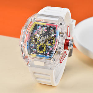 מותג העליון יוקרה רב תכליתית שעונים קוורץ קוורץ לגברים 22 מ "מ מואר סיליקון עור רצועת סגסוגת זכוכית תווית פרטית - Product Image 2