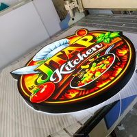 Enseigne lumineuse LED personnalisée par le fabricant, étanche pour extérieur, en aluminium thermoformé 3D, panneau publicitaire avec logo pour restaurant et cuisine