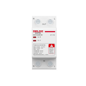 ปลั๊กไฟอัจฉริยะ Delixi พร้อมระบบป้องกันไฟเกิน/ไฟตก รุ่น DZ47sGQR แบบรีเซ็ตอัตโนมัติ สำหรับใช้ในครัวเรือน 2P เฟสเดียว 1P+N แบบติดตั้งด้านล่าง - Product Image 1