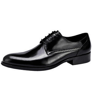 Chaussures italiennes formelles de haute qualité, en cuir véritable noir-brun, fabriquées à la main pour hommes, idéales pour les fêtes et les occasions professionnelles. - Product Image 5