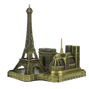फ़्रांस पेरिस वास्तुशिल्प मॉडल धातु एफिल टॉवर विजय मेहराब नोट्रे डेम पर्यटक स्मारिका
