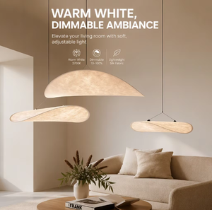 Lampe suspendue pour chambre d'hôtel, décoration intérieure, design minimaliste, lampe suspendue pour cuisine, lampe suspendue intérieure nordique moderne, lustre en soie rétro LED - Product Image 2
