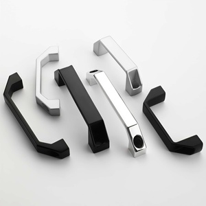 Maniglie per Mobili Industriali in Lega di Alluminio Spessorato, Nere, Argento, Grigie, per Ante di <span class=keywords><strong>Cucina</strong></span>, Design Moderno - Product Image 4