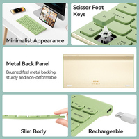 B.O.W Factory Direct Sale Portable Dual Keyboard 2.4G BT Wireless Metal Rechargeable Ergonomic Free Keyboard Film