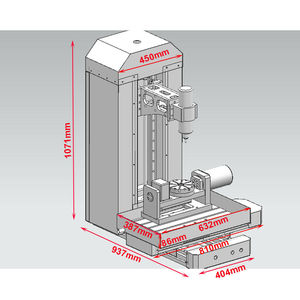 Máquina de grabado de metal, molino cnc de 5 ejes, estructura de acero 3040, libre de impuestos para la UE, en venta - Product Image 4