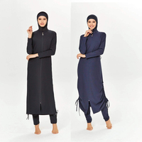 Maillot de bain burkini extra-long, 3 pièces, manches longues, couverture complète, pour femmes musulmanes, vêtements de plage