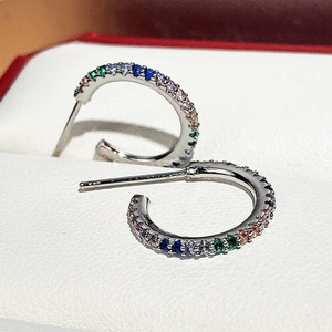 Orecchini a Cerchio con Accenti Colorati, Eleganti Gioielli di Moda per Donna, Accessorio per Uso Quotidiano - Product Image 6