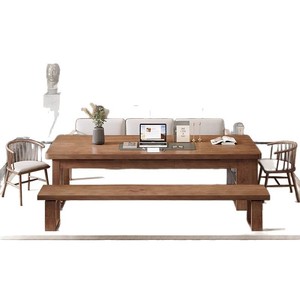 <b>Solid</b> <b>Wood</b> Integrated <b>Desk</b> With Storage Drawers And Bookshelf For Home Office Study Room Use - Product Image 5