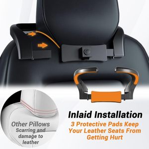 Almohada Cervical Premium <span class=keywords><strong>para</strong></span> Auto Tesla, Reposacabezas Ergonómico <span class=keywords><strong>de</strong></span> Espuma Viscoelástica, Soporte Cervical <span class=keywords><strong>de</strong></span> 3 Puntos, Altura Ajustable, Funda Extraíble - Product Image 5