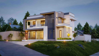 Personalizable Nuevo Lujo 2 pisos de acero ligero Casa Modular Pesado 2 pisos 345 Dormitorios Villa Estructura de acero Edificios