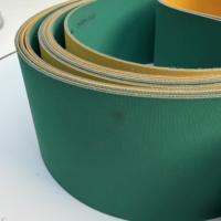 Courroie en nylon laminé sur mesure, courroie à base de feuille verte et jaune pour machines textiles, d'emballage et de travail du bois