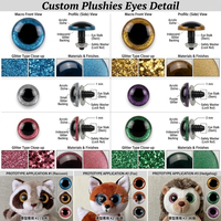Peluches personnalisées d'usine OEM, chat en peluche aux grands yeux scintillants, animaux en peluche, mini-jouets promotionnels en polyester pour enfants