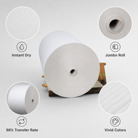 Papier de transfert thermique par sublimation en rouleau jumbo pour usine, 70-100 g/m², taux de transfert élevé pour l'impression numérique textile par sublimation