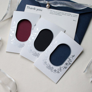 Porte-carte cadeau de luxe personnalisé <span class=keywords><strong>en</strong></span> papier texturé avec fenêtre, logo imprimé, pour coupon, invitation, événement, carte de remerciement - Product Image 5