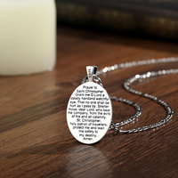 Merryshine Collier personnalisé en argent sterling 925 avec médaille de protection Saint Christophe, protecteur des voyageurs