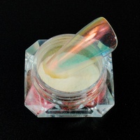 Échantillons gratuits 1g 3g 5g Aurora Poudre Flocons Blanc Chrome Miroir Pigment Pour Nail Art Décoration Fournitures