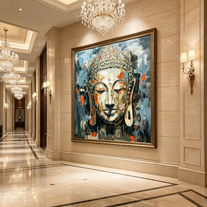Handpainted Oil Painting Buddha Canvas Art for Wall Decoration Abstract <strong>Artwork</strong> - Product Image 6
