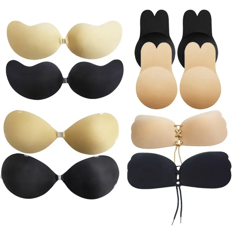 Wing Strapless Beha Silicone Push Up Strapless Backless Zelfklevende Sticky Onzichtbare Beha