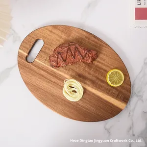 Acacia gỗ thớt di động rắn gỗ pho mát trái cây khay cắm trại ngoài trời charcuterie bít tết Hội Đồng Quản trị xuyên biên giới hình chữ nhật - Product Image 2