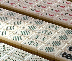 Ensemble de tuiles de mahjong en acrylique peintes à la main, jaune curcuma américain, 160 tuiles, 2 couches, luxueux et élégant, cadeau de jeu pour adultes - Product Image 4