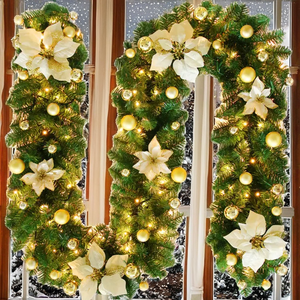 2.7M Màu Xanh Lá Cây PVC Nhân Tạo Cây Giáng Sinh Biểu Ngữ & Vòng Hoa LED Vòng Hoa Trang Trí Nguồn Cung Cấp Bên Cho Kỳ Nghỉ Trang Trí Nội Thất - Product Image 4