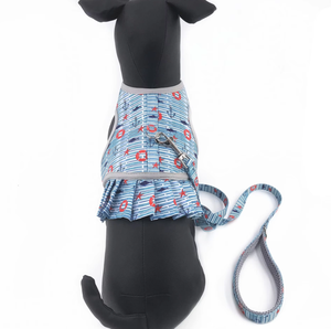 Tali hewan peliharaan dan Set kerah, kekang anjing jaring dapat disesuaikan Harness hewan peliharaan dengan pita ajaib rompi hewan peliharaan - Product Image 3