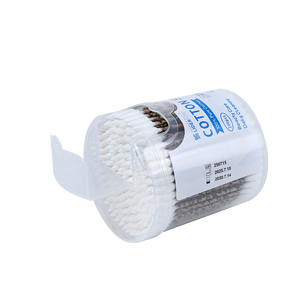 Coton-tiges de qualité supérieure, bio, 200 pièces/boîte, tête ronde pointue, bâtonnet en papier imprimé léopard, coton-tiges avec boîte ronde - Product Image 6