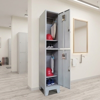 Armoire de rangement en acier pour bureau à 2 portes avec serrure à clé, meuble assemblé, casier