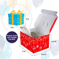 Joyeux Noël ! Boîte cadeau en carton biodégradable avec confettis explosifs, vernissage amusant, surprises amusantes, emballage unique pour farces