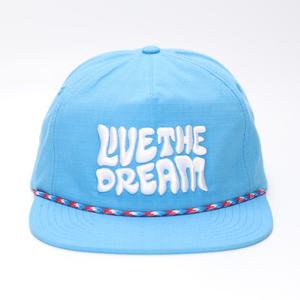 Casquettes Snapback en nylon à visière plate avec logo brodé 3D personnalisé à 5 panneaux, bleu, en ripstop - Product Image 4