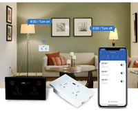 Prise murale intelligente USB Type C Tuya Wifi Smart Life pour Royaume-Uni/UE/États-Unis, prise électrique universelle, interrupteur tactile