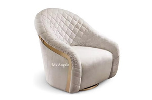 Sedia di alta qualità in acciaio inox velluto bianco sedia per il tempo libero moderno divano singolo sedia <span class=keywords><strong>salotto</strong></span> <span class=keywords><strong>mobili</strong></span> da soggiorno - Product Image 6