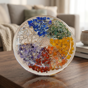 Plaque d'orgone Chakra en améthyste, pierres naturelles, spirale en cuivre, 4 pouces, Crystalexport.com, modèle Org-Oth-020, équilibrage énergétique Vastu - Product Image 5