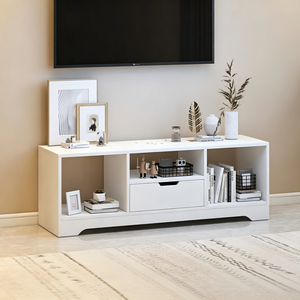 Soporte de TV Moderno de Madera con Paneles, Económico, con Estantes Ajustables, Fácil Instalación <span class=keywords><strong>para</strong></span> Sala de Estar o <span class=keywords><strong>Chimenea</strong></span> - Product Image 5