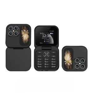 SERVO i17 ponsel lipat kartu SIM ganda Mini ponsel pemutar Video jaringan 2G senter Radio FM ponsel lipat kotak kecil suara ajaib
