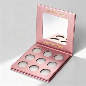 พาเลทกระดาษพิมพ์ลายเอง 9 ช่อง <span class=keywords><strong>แบบ</strong></span>เติมได้ & ใช้ได้กับแม่เหล็กทั่วไป ขนาดกะทัดรัด สำหรับใส่อายแชโดว์ ไฮไลท์เตอร์ และบลัชออน - Product Image 2