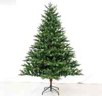 Sapin de Noël artificiel complet avec lumières, sapin d'épinette vert réaliste pré-éclairé avec base métallique pliable pour la décoration du salon