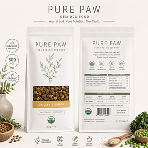 Sachet de nourriture pour <span class=keywords><strong>chien</strong></span> biologique USDA, fond plat, fenêtre transparente, refermable, fermeture éclair, blanc, PET AL PE, pour croquettes, pour marque premium OEM, 900g 1.8kg 3.6kg - Product Image 4