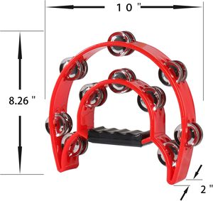 Wholesale Factory 8" Double Row Tambourine Full Set, Multi-Color Metal Jingles Hand Percussion Kit <b>for</b> Music Learning - Product Image 5