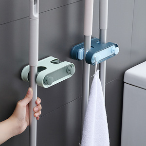 Original Design Bathroom ABS <b>Mop</b> Hook with Double Buckle Seamless <b>Wall</b> Hanging Rack Modern Simple Style - Product Image 3