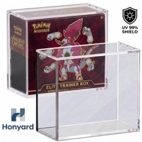 Boîtier Acrylique Moderne à Bordure Verte pour Cartes ETB – Protection et Présentation de Boîtes Elite Trainer – Résistance UV 99% – Empilable et Robuste