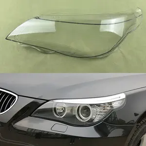Para <span class=keywords><strong>BMW</strong></span> 5 Series E60 E61 <span class=keywords><strong>520i</strong></span> 523 525 530i <span class=keywords><strong>2004</strong></span> ~ 2010 pantalla baja faro cubierta de lámpara de faro lente de sombra transparente - Product Image 1