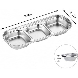 Piring Kecap Stainless Steel, Wadah Bumbu Piring Saus Saus, Mangkuk Celup untuk Rumah - Product Image 2