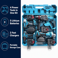 Kit d'outils combinés sans fil 18V 20V 21V avec batterie au lithium, perceuse électrique, clé à chocs sans balais, marteau perforateur et meuleuse d'angle