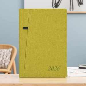 Personalised Leather Hardcover Notebook Planner with Saddle Stitching PP Cover Colourful Elastic Bands & Custom Bullet Notes - Product Image 3