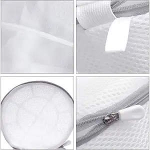Toptan 5 adet Set Polyester Net örgü yıkama çantası özel file çamaşır torbası özel Logo