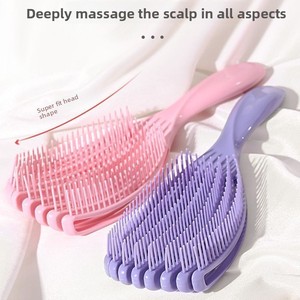 Brosse démêlante Octopus rose pour cheveux bouclés et épais – Massage du cuir chevelu, antistatique, poils doux à pointe ronde – Coiffure - Product Image 1